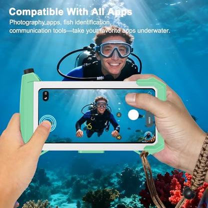 100FT/30M Gen 5 Diving Phone Case, Full Touchscreen Underwater Housing for iPhone 17-12 Pro Max & Samsung Galaxy S26 - S21, IPX8 Scuba Photo/Video Waterproof Case - color: Black_Grey