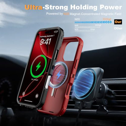 Follaroma for iPhone 16 Pro Case,Magnetic,Heavy Duty Case,6.3'',Red - color: Red, size: iPhone 16 Pro 6.3''