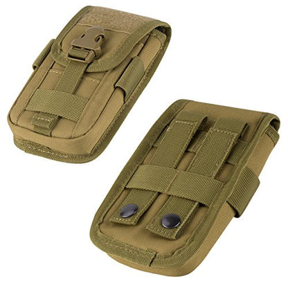 Tactical Phone Holster Pouch Case, Molle Gadget Bag Molle Attachment Belt Holder Waist Bag for 4.7"-6.9" with US Flag Patch for iPhone 18 Pro Max/17 Pro/16 Pro/15 Pro - color: Tan