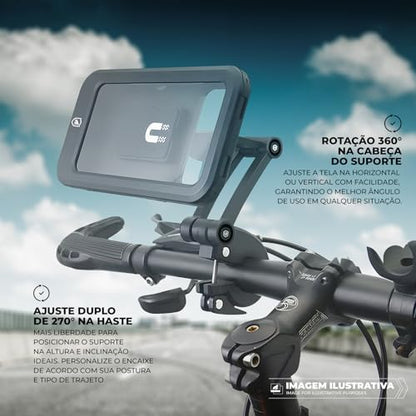 Gshield, Support Dual Tech, 6.7 inch Waterproof Adjustable Bicycle Phone Holder Motorcycle Mobile Phone Holder GPS Holder 360° Swivel Stable Anti-Vibration Mobile Mount Holder for Handlebars.