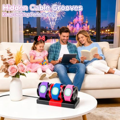 Modular Charging Stand for MagicBand+, Expandable 2-4 Slot Dock - color: 3-Slot Modular Pack