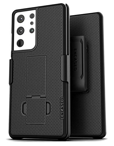 Encased DuraClip Designed for Samsung Galaxy S21 Ultra Belt Clip Case (2021) Slim Phone Cover with Holster - Black - size: S21 Ultra