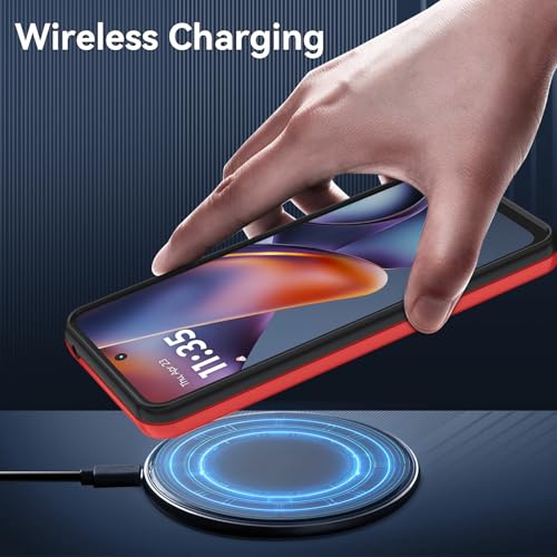 for Motorola Moto G 5G 2025/2026 Case with HD Screen Protector, Moto G Play 2026 Heavy Duty Shockproof Military Grade Full Body Protection Phone Cover (Red/Black) - color: Red/Black