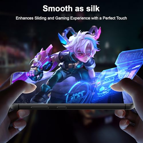 Esanik for S25 Plus Anti Reflective Screen Protector, Anti-Glare & Fingerprint Unlock Compatible, Matte PET Film [Non-Glass], Auto-alignment Frame, Anti-Fingerprint, Smooth as Silk, 2+2 Pack - size: S25 Plus-6.7 inch
