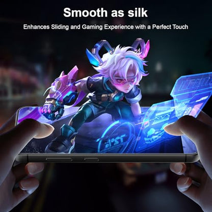 Esanik for S25 Plus Anti Reflective Screen Protector, Anti-Glare & Fingerprint Unlock Compatible, Matte PET Film [Non-Glass], Auto-alignment Frame, Anti-Fingerprint, Smooth as Silk, 2+2 Pack - size: S25 Plus-6.7 inch