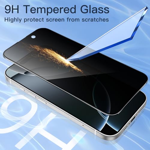 JETech Privacy Screen Protector for iPhone 16 Pro, 2-Pack - size: iPhone 16 Pro