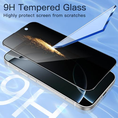 JETech Privacy Screen Protector for iPhone 16 Pro, 2-Pack - size: iPhone 16 Pro