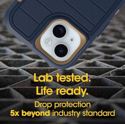 OtterBox iPhone 17e & iPhone 16e (Only) - Defender Series Case - Blue Suede Shoes - Screenless - Rugged & Durable - with Port Protection - Holster Clip Includes - Microbial Defense Protection - color: Blue Suede Shoes, style: Non-MagSafe