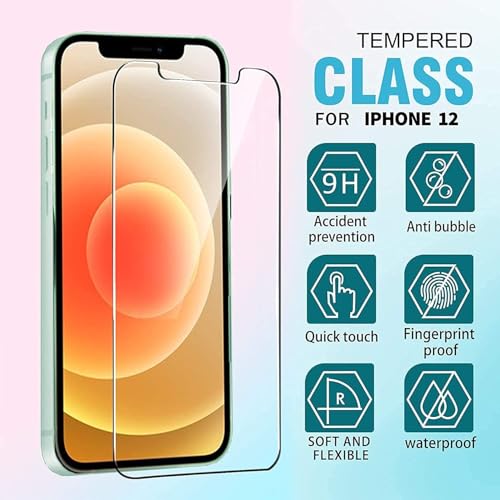 Ferilinso Screen Protector for iPhone 12, Tempered Glass, Case Friendly - size: iPhone 12 6.1 Inch