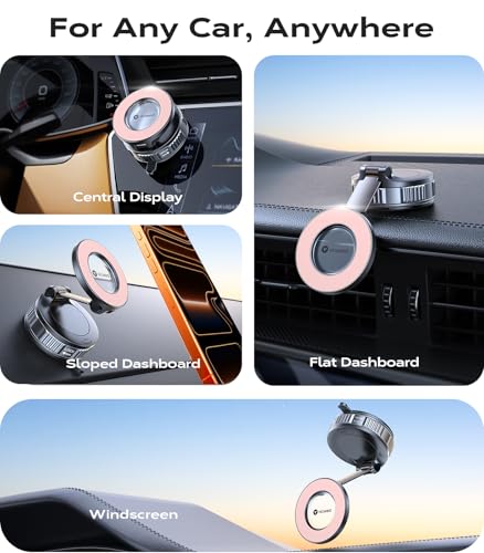 VICSEED Upgraded Car Phone Holder for Magsafe Car Mount [Strongest Suction] - color: Pink