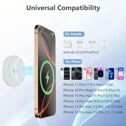 Magnetic Wireless Charger 2Pack, Long 10FT Mag-Safe Charging Pad for iPhone - size: 10FT