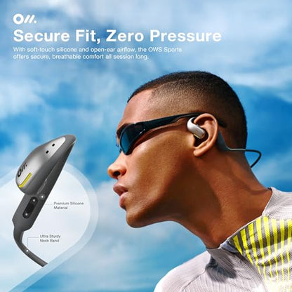 Oladance OWS Sports True Wireless Open-Ear Headphones, IPX8, 15H Playtime - color: Silver