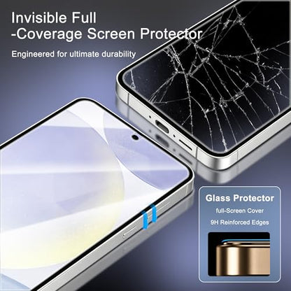 3 Pack for Samsung Galaxy S24 Screen Protector, 9H Tempered Glass Full Coverage, Case Friendly, HD Clear, Anti-Scratch, Fingerprint Compatible, Bubble-Free for S24 5G 6.2” - size: 6.2 Inch-Galaxy S24