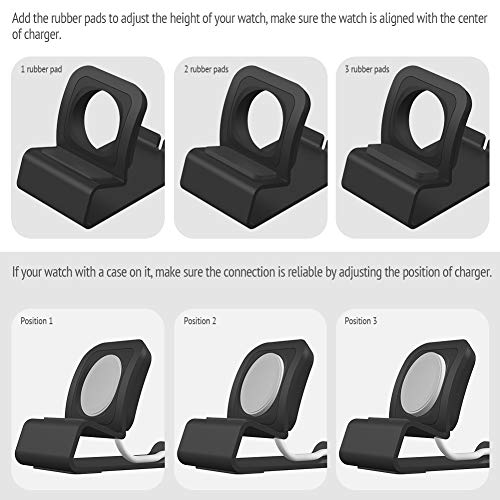 Sincetop Compatible with Apple Watch Charger Stand Ultra 2/Ultra/SE/9/8/7/6/5/4/3/2/1, Aluminum iWatch 49 45 41 44 40 42 38 Charging Holder Dock Nightstand Mode-Magnetic Charger not Included-Black - color: Black