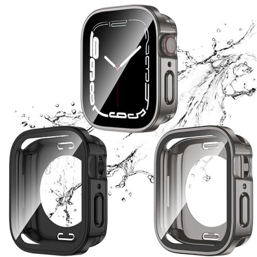 2-Pack Waterproof Case for 41mm Apple Watch Series 9/8/7 - color: Black/Ti, size: 41mm (Series 9/8/7)