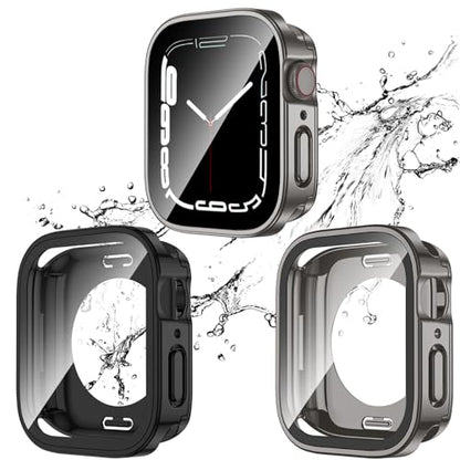 2-Pack Waterproof Case for 41mm Apple Watch Series 9/8/7 - color: Black/Ti, size: 41mm (Series 9/8/7)