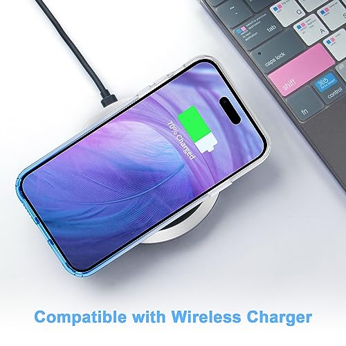 JJGoo Compatible with iPhone 15 Case Clear, Soft Clear TPU Phone Cases, Shockproof Transparent Bumper Cover Slim Thin Phone Case, Gradient Blue - color: Gradient Blue