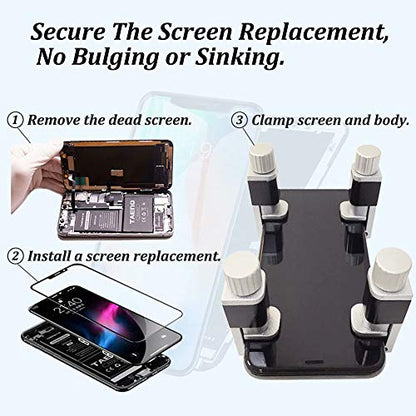 Phone Repair Clamp 4pcs for Screen Repair, Adjustable Fastening iPhone Clip Holder, Frame Clamp Tool for iPad MacBook Tablet LCD iPhone Screen Replacement - color: 4pcs Metal Clamps-regular Pack