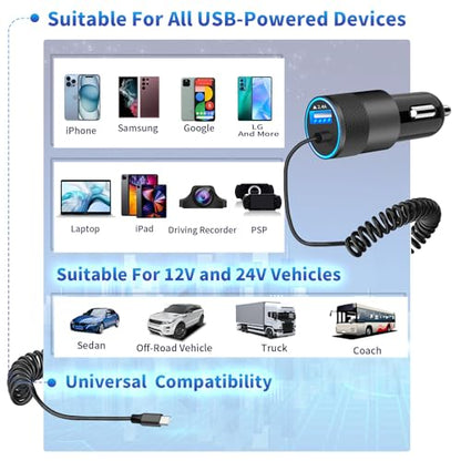 Apple MFi Certified iPhone 17 Car Charger Fast Charging, USB C Car Charger - color: Pearl White