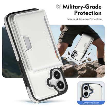 Antsturdy Compatible with MagSafe iPhone 17 Wallet Case,Beige | 2 in 1 Detachable Magnetic,Credit Card Holder Slots,RFID Blocking,PU Leather,Kickstand,Flip Folio Phone Cover for Men & Women - color: Beige, size: iPhone 17 - 6.3"