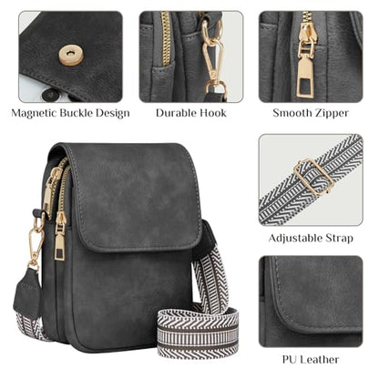 Fashion Small Crossbody Bags for Women Trendy Designer Cell Phone Purses | Adjustable Straps,with Card Holder,Detachable Wristlet Strap,small Cross Body Bag for Woman,Mini Bags,Travel Purse,Work,Gym - color: Darkgrey