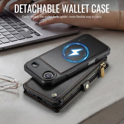 for iPhone 17 Air - Phone Case Wallet Magnetic Detachable, Black - color: Black, size: iPhone Air