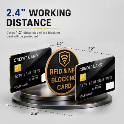 SaiTech IT 5 Pack Round Shape RFID Blocking Card for Credit Card, Black | Slim Anti-Theft Contactless NFC RFID Blocker Protector, Easily Fit into Wallet and Purse, for Men & Women - color: Black - Round