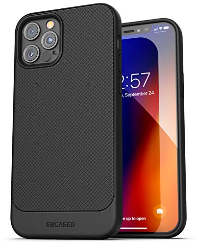 Encased Thin Armor Series Compatible with iPhone 12 Pro Max Belt Clip Case Slim Grip Cover with Holster - Black - size: iPhone 12 Pro Max