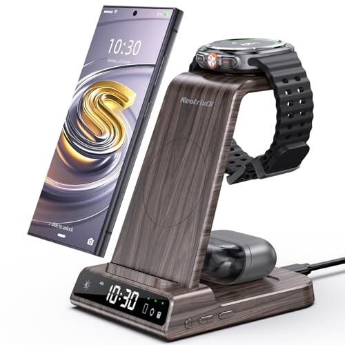 Wireless Charger for Samsung, Android Charger for Samsung Galaxy S25 Ultra - color: Woodgrain