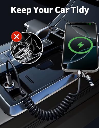 BELAROI 240W MFi Certified 2m 4-in-1 Retractable Coiled Charging Cable