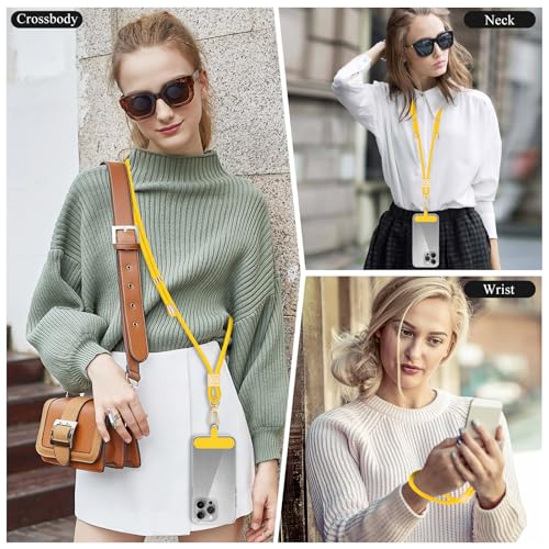 Hovmwey Phone Lanyard Crossbody, Hand Wrist Strap Lanyard with 2 Phone Tethers, Adjustable Anti Theft Phone Strap Neck Lanyard for Keys ID Badges Phones Wallet, Pineapple - color: Pineapple