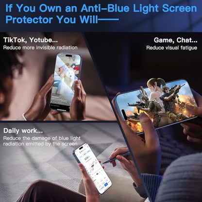 Uyiton Compatible with iPhone 17 Pro Screen Protector (Anti-Blue Light) - size: iPhone 17 Pro - 6.3 inch