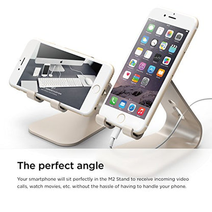 elago® M2 Stand [Champagne Gold] - [Premium Aluminum][Angled for Video Calls][Cable Management] - for all iPhones, Galaxy, and other Smartphones - color: Champagne Gold