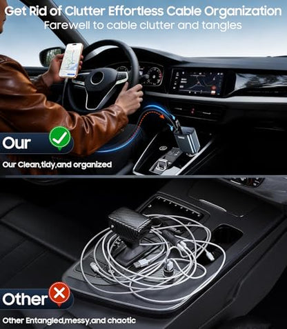 Temdan Retractable Car Charger,75W Fast Charger USB C Car Truck Accessories - color: Grey
