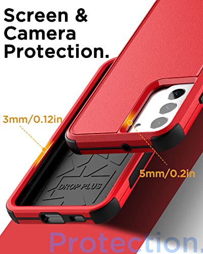 AICase for Galaxy S22 Case,Heavy Duty Rugged Pocket-Friendly Phone Case,Durable Military Grade Protection Shockproof/Drop Proof/Dust-Proof Protective Cover for Samsung Galaxy S22 6.1“ (Red/Black) - color: Red/Black Case