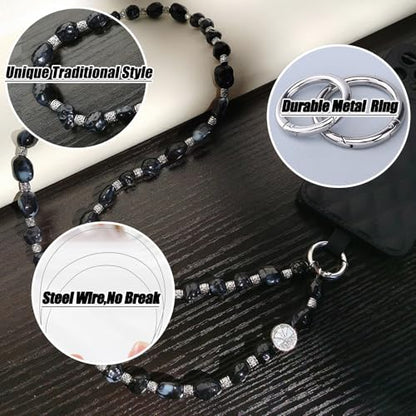 Phone Crossbody Strap, 2in1 Wrist Charm&Shoulder Lanyard,3Ways Usage free to Assembly and Disassembly Phone Strap with Tether Patches for Most Phones Bag Purse (M) - color: M