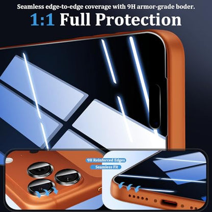 (3+2 Pack) 360° Privacy Screen Protector for iPhone 17 Pro Max 【4 Way Anti Spy】 + Camera Lens Protector,9H Shatterproof, Anti-Peep,Bubble-Free, Case Friendly Easy Installation Frame Included - size: iPhone 17 Pro Max