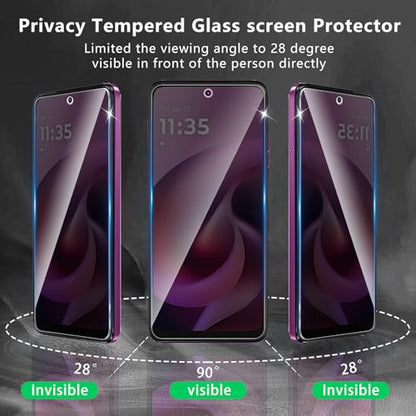 3 Pack Privacy Screen Protector Designed for Motorola Moto G 2026,Full Coverage Anti-Spy Tempered Glass Film,9H Hardness,Anti-Fingerprint,Bubble Free,Easy to Install - size: Moto G 5G 2026 FK3
