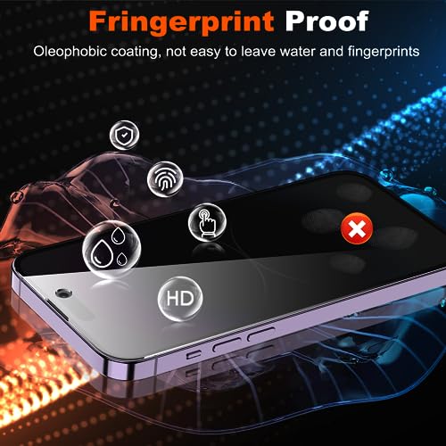 YMHML 2 Pack for iPhone 14 Pro Privacy Screen Protector Tempered Glass, Anti Spy Privacy Screen for iPhone 14 Pro Accessories, Case Friendly Private Film - size: iPhone 14 Pro-6.1 Inch