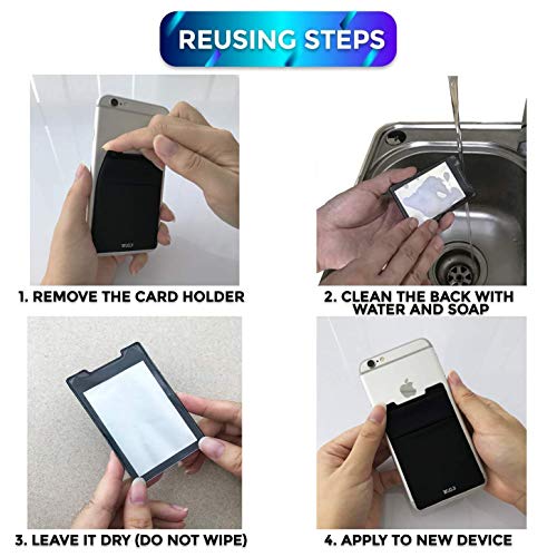 RFID Blocking Phone Card Wallet - Double Secure Pocket - Ultra-Slim Self Adhesive Credit Card Holder Card Sleeves Phone Wallet Sticker All Smartphones (Bluegre)-2PC - color: Bluegre
