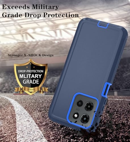 Qinmay Phone Case for Motorola Moto G 2025/Moto G Play 5G 2025 Case with HD Screen Protector, Heavy Duty Shockproof & Dropproof 3-Layer Cover Phone Case,DarkBlue - color: DarkBlue
