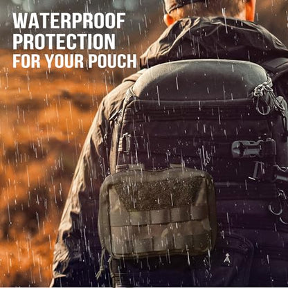 OneTigris MOLLE Pouch, Tactical Admin Pouch Belt EDC Tool Organizer Zippered Utility Waist Pack 7.5"x5"x2" - color: Camocolor Black
