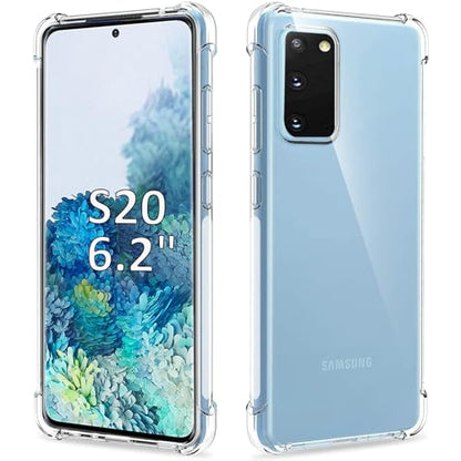 USTIYA Case Clear for Samsung Galaxy S20 TPU Four Corners Cover Transparent Soft