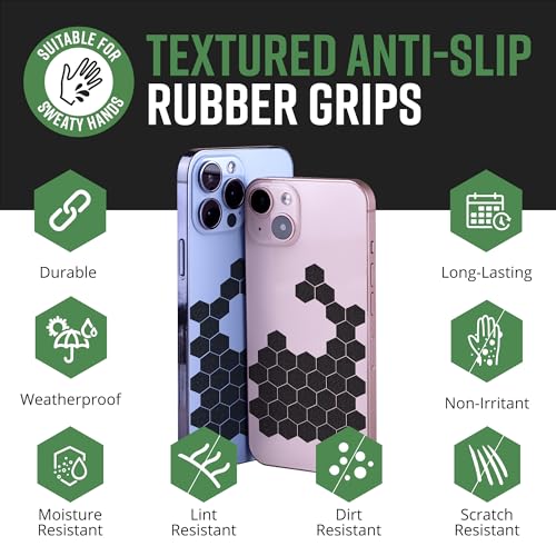 Dragon Grips Black Rubber Grip Tape, 84pc Hexagon Grip Stickers - color: Black, size: 5/8" - 84pcs 1 pack