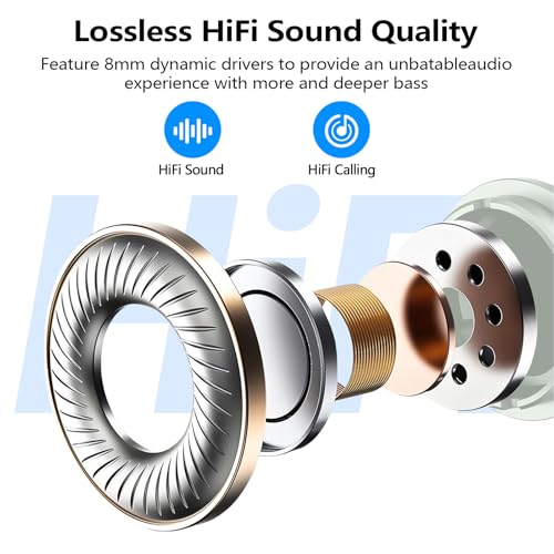 kurdene Wireless Earbuds Bluetooth 5.3 Light Weight in Ear Headphones - color: Light Blue