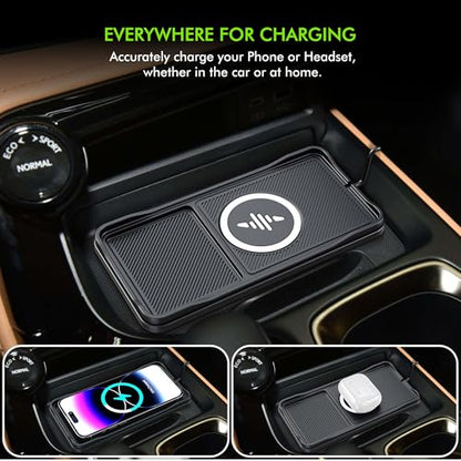 Wireless Car Charger Pad with 20W Car Adapter, 15W Fast Wireless Charging Pad for Car Dashboard Console, Non Slip Phone Charger Compatible with iPhone 17/16/15/14/13/12, Samsung Galaxy, AirPods - color: Black---100cm Cable