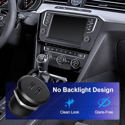 Acegoo 12V USB Outlet, 24W Dual USB-C All-Aluminum Car Charger - color: Dual PD3.0-1Pcs