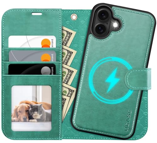 OCASE for iPhone 17 Detachable Wallet Case with Card Holder, 2 in 1 PU Leather Flip Folio with RFID Blocking Stand Wrist Strap Shockproof Phone Cover 6.3 Inch 2025, Green - color: Green, size: iPhone 17