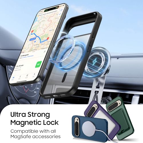 Magnetic for Google Pixel 10/Pixel 10 Pro Wallet Case Card Holder﻿ | Compatible with MagSafe, Shockproof Phone Cover with Detachable RFID Blocking Card Slot, Black - color: Black, size: Pixel 10/10 Pro