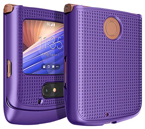 Grid Series for Motorola RAZR 5G (2020) Flip Phone Case - Purple | Slim Hard Shell Cover, Satisfying Texture, Matte, For Moto XT2071 - color: Purple
